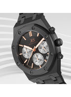 ساعة كينيث سكوت الرجالية متعددة الوظائف ذات المينا السوداء - K24112-BBBB