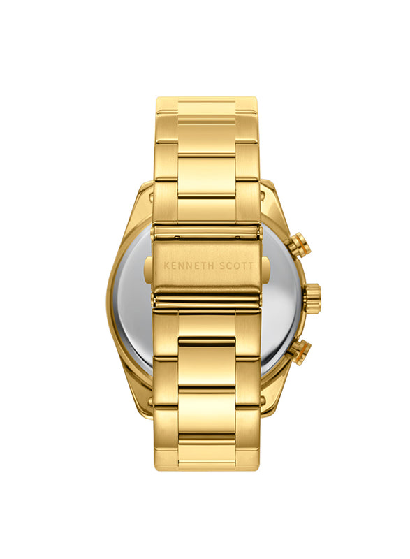 Kenneth Scott Men's Multi Function White Dial Watch - K24117-GBGW