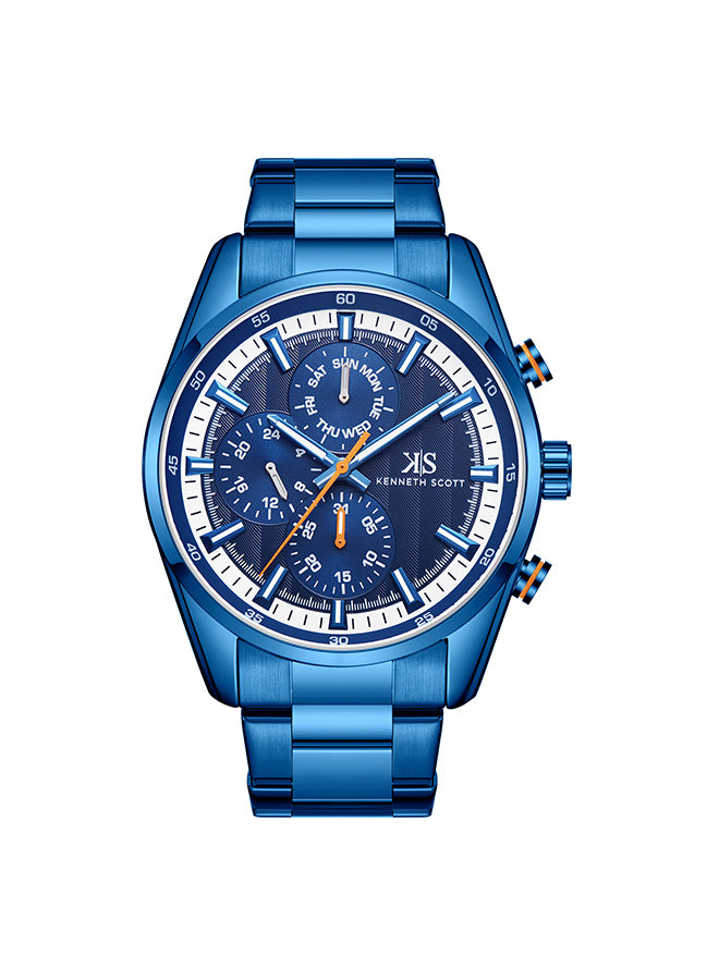 Kenneth Scott Men's Multi Function Blue Dial Watch - K24117-NBNN