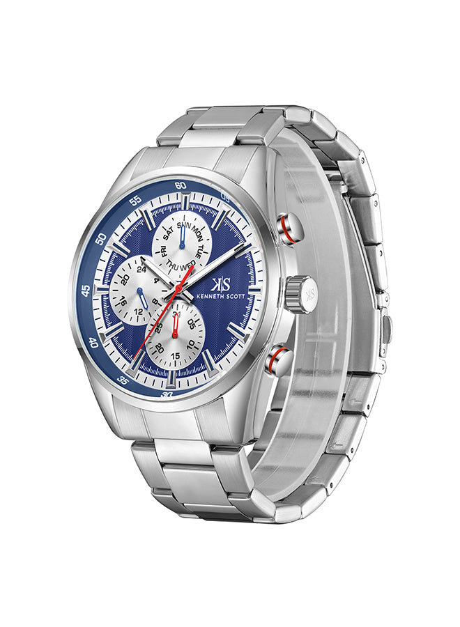 Kenneth Scott Men's Multi Function Blue Dial Watch - K24117-SBSN