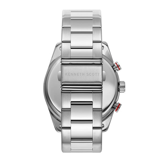Kenneth Scott Men's Multi Function White Dial Watch - K24117-SBSW