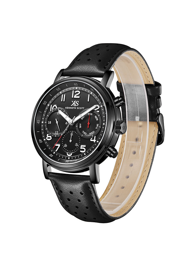 Kenneth Scott Men's Analog Black Dial Watch - K24119-BLBB