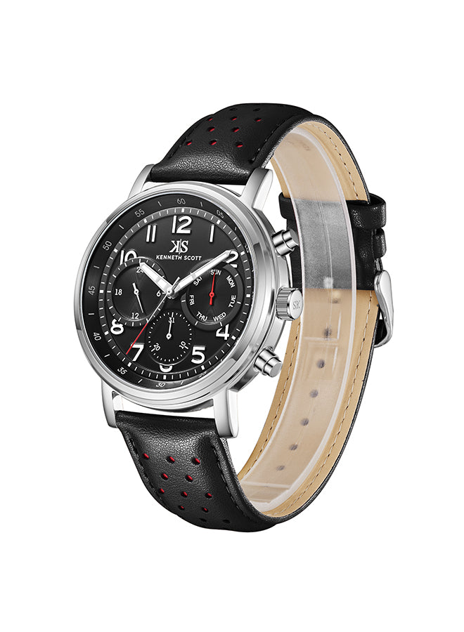 Kenneth Scott Men's Analog Black Dial Watch - K24119-SLBB