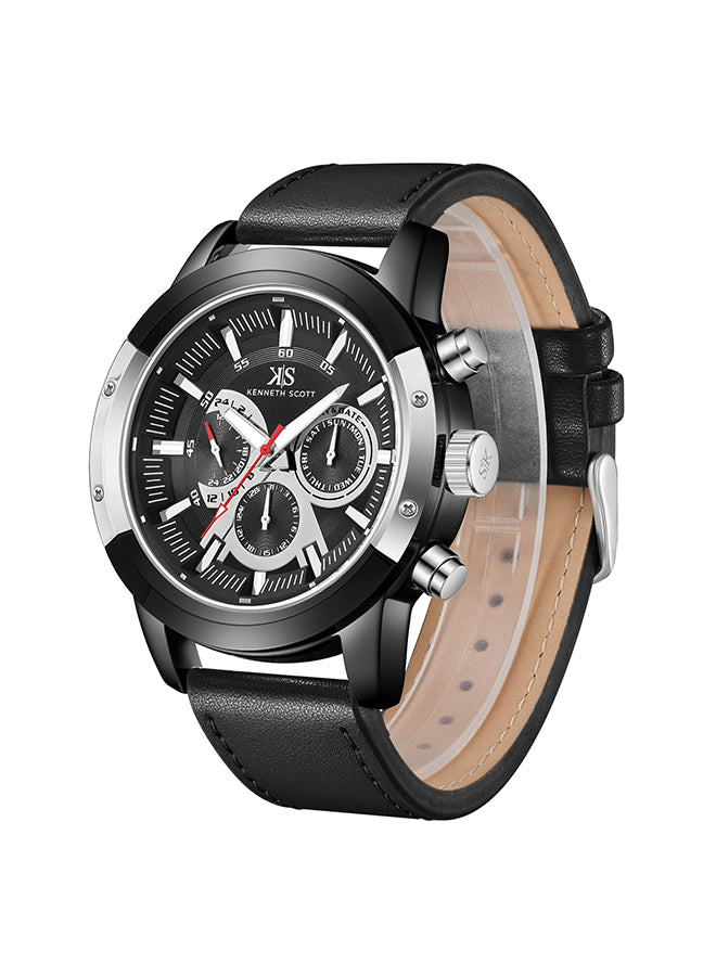 Kenneth Scott Men's Analog Black Dial Watch - K24121-BLBB