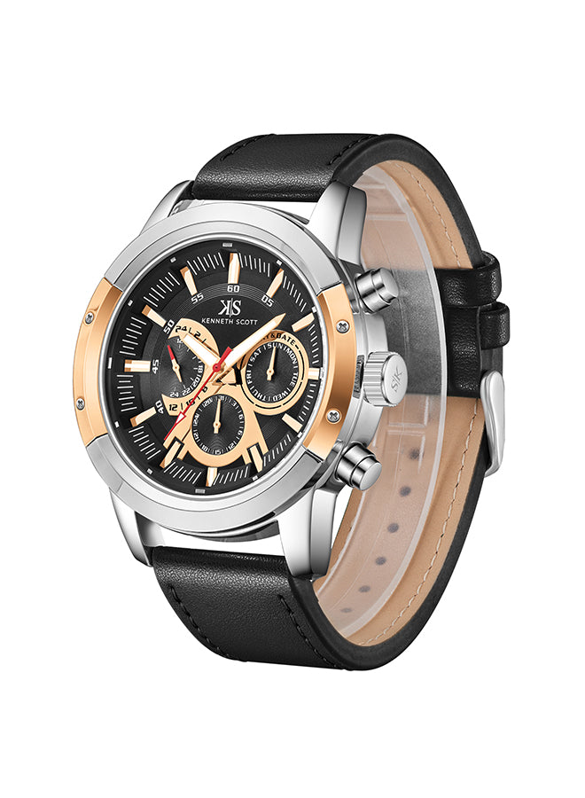 Kenneth Scott Men's Analog Black Dial Watch - K24121-SLBBK
