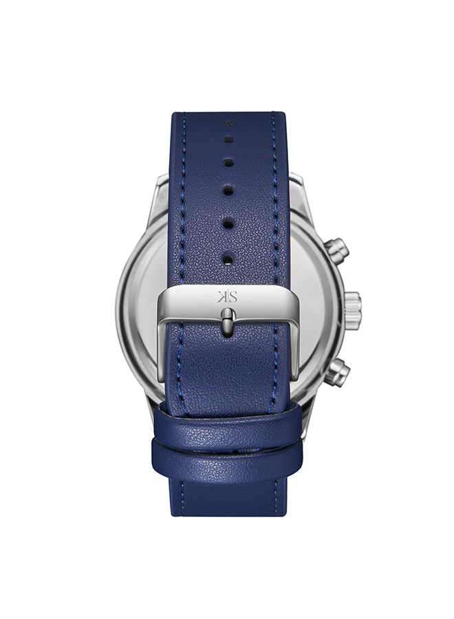 Kenneth Scott Men's Analog Blue Dial Watch - K24121-SLNN