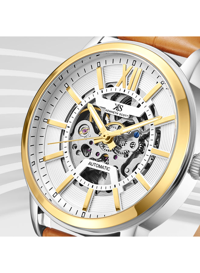 Kenneth Scott Men's Automatic  White Dial Watch - K24323-TLFW