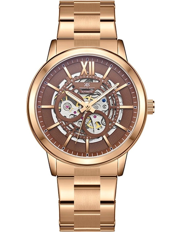 Kenneth Scott Men's Automatic  Brown  Dial Watch - K24324-DBDD
