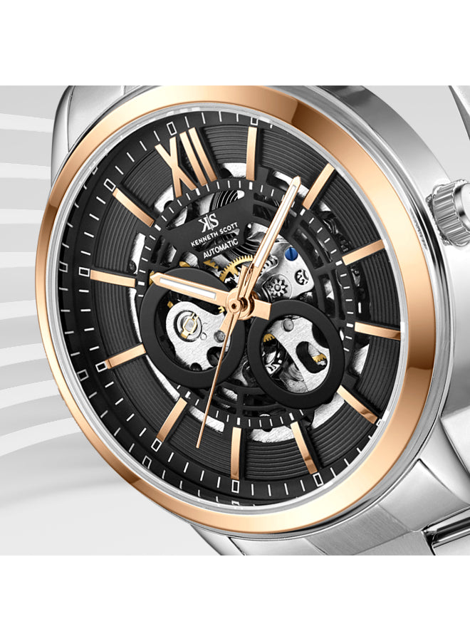 Kenneth Scott Men's Automatic  Blue Dial Watch - K24324-KBSN