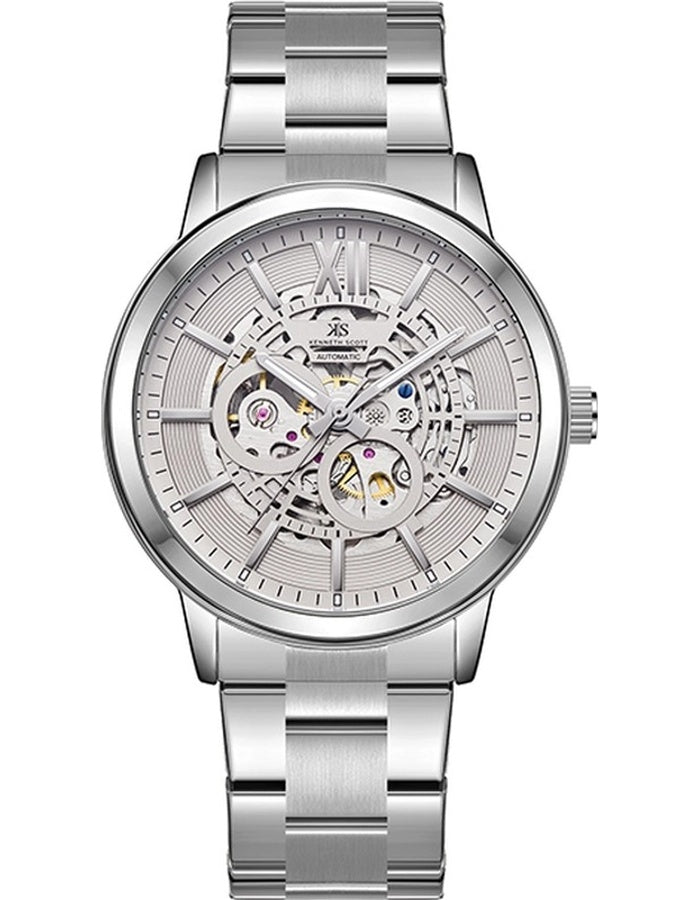 Kenneth Scott Men's Automatic  Grey Dial Watch - K24324-SBSX