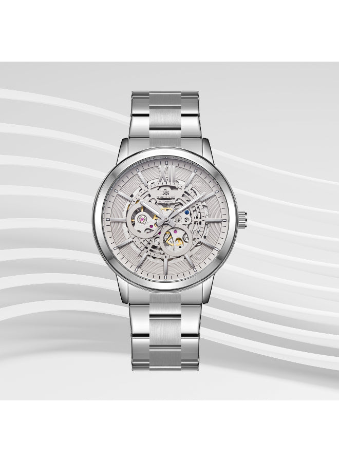 Kenneth Scott Men's Automatic  Grey Dial Watch - K24324-SBSX