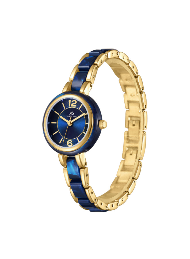 Kenneth Scott Women's Analog Blue Dial Watch - K24501-GCNN