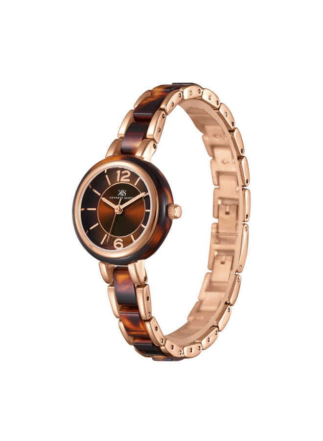 Kenneth Scott Women's Analog Brown Dial Watch - K24501-RCDD