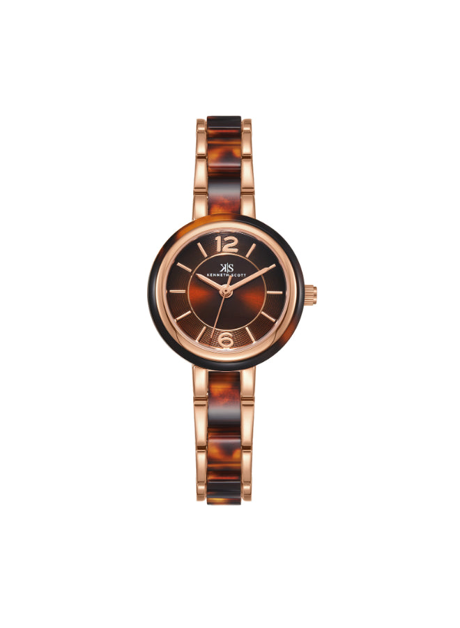 Kenneth Scott Women's Analog Brown Dial Watch - K24501-RCDD