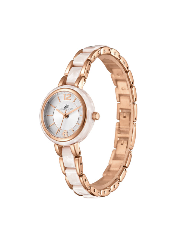 Kenneth Scott Women's Analog White Dial Watch - K24501-RCWW