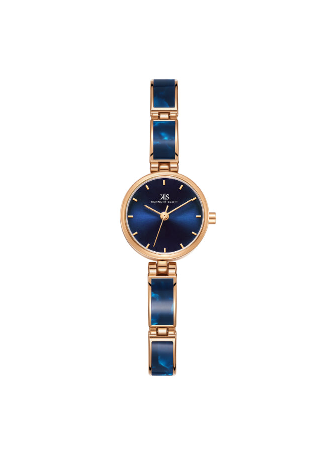 Kenneth Scott Women's Analog Blue Dial Watch - K24502-RCNN