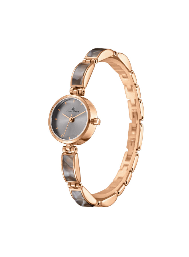 Kenneth Scott Women's Analog Grey Dial Watch - K24502-RCXX