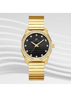 Kenneth Scott Women's Analog Black Dial Watch - K24505-GBGB