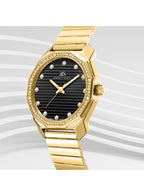 Kenneth Scott Women's Analog Black Dial Watch - K24505-GBGB