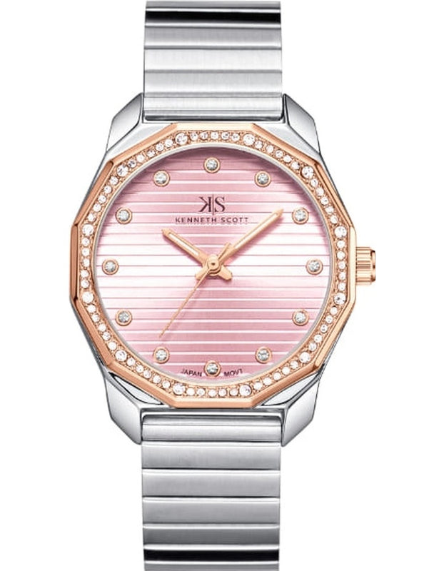 Kenneth Scott Women's Analog Pink Dial Watch - K24505-KBKP