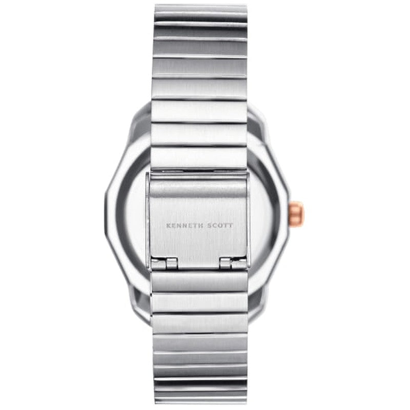 ساعة كينيث سكوت النسائية التناظرية ذات المينا الوردية - K24505-KBKP