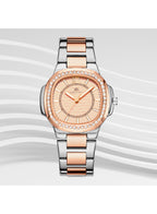 ساعة كينيث سكوت النسائية التناظرية ذات المينا الذهبي الوردي - K24507-KBKK