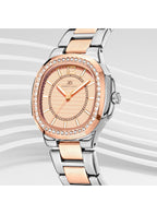 ساعة كينيث سكوت النسائية التناظرية ذات المينا الذهبي الوردي - K24507-KBKK