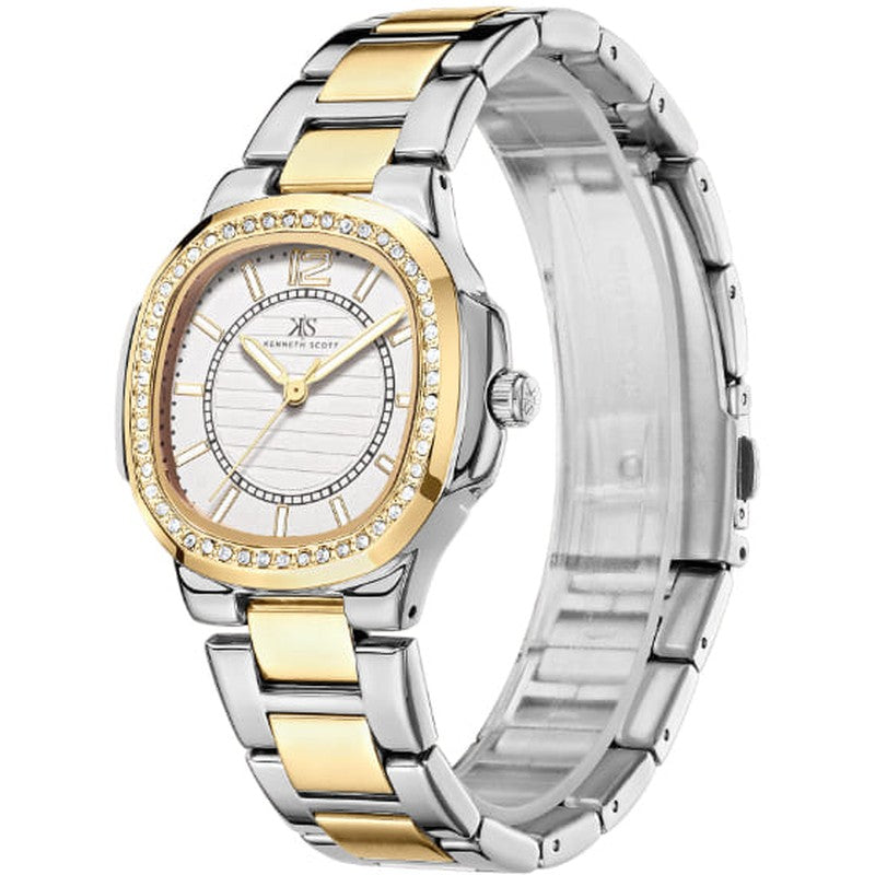 Kenneth Scott Women's Analog White Dial Watch - K24507-TBTW