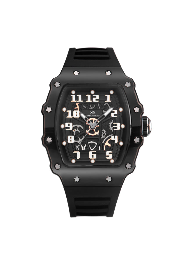 Kenneth Scott Men's Analog Black Dial Watch - K25009-BSBB