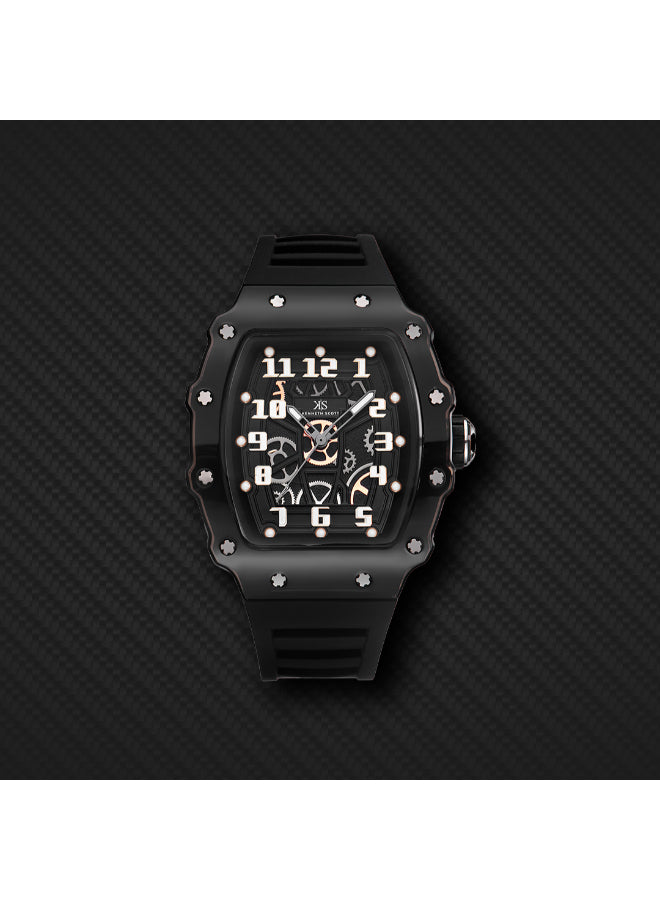 Kenneth Scott Men's Analog Black Dial Watch - K25009-BSBB