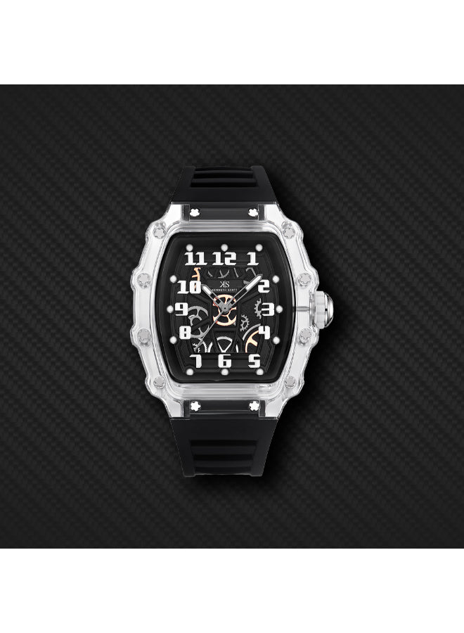 Kenneth Scott Men's Analog Black Dial Watch - K25009-SSBX