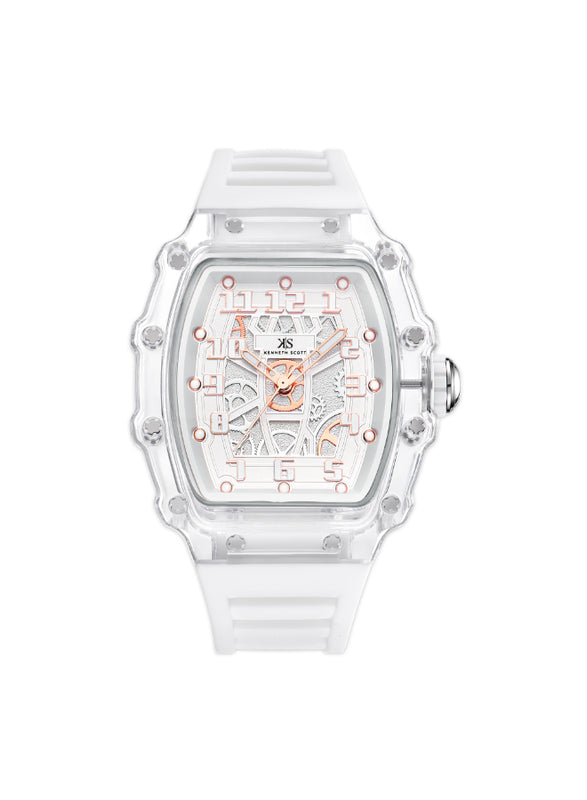 Kenneth Scott Men's Analog White Dial Watch - K25009-SSWW