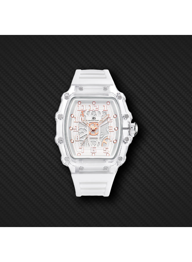 Kenneth Scott Men's Analog White Dial Watch - K25009-SSWW