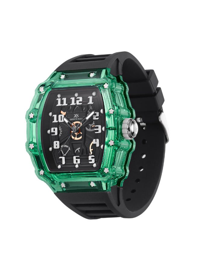 Kenneth Scott Men's Analog Black Dial Watch - K25009-ZSBB