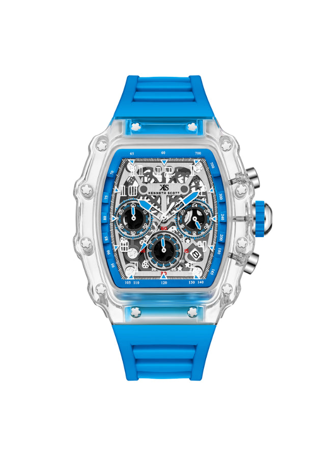 ساعة كينيث سكوت الرجالية متعددة الوظائف ذات المينا الشفافة - K25103-ZSLI