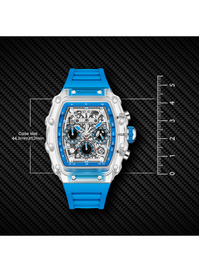 ساعة كينيث سكوت الرجالية متعددة الوظائف ذات المينا الشفافة - K25103-ZSLI