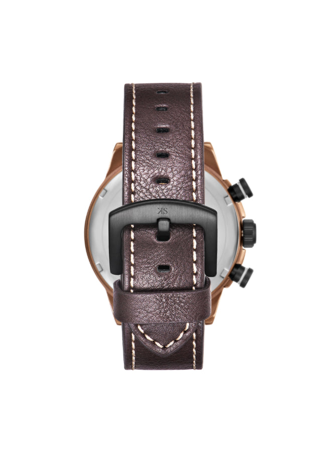 ساعة كينيث سكوت الرجالية كرونوغراف بمينا أسود - K25108-DLDB