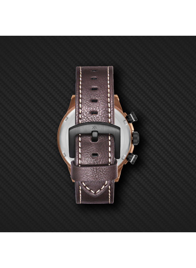 ساعة كينيث سكوت الرجالية كرونوغراف بمينا أسود - K25108-DLDB