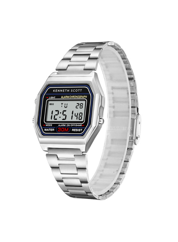 ساعة كينيث سكوت الرقمية للرجال ذات المينا السوداء - K25206-SBSB
