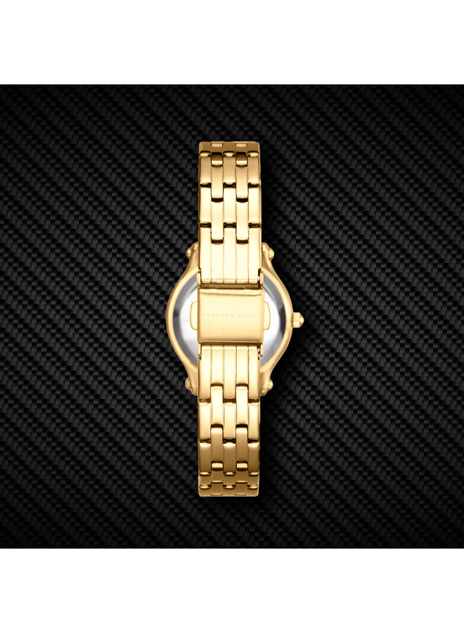 Kenneth Scott Women's Analog White Dial Watch - K25510-GBGW