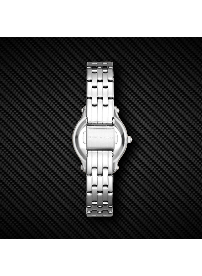 ساعة كينيث سكوت النسائية التناظرية ذات المينا الزرقاء - K25510-SBSN