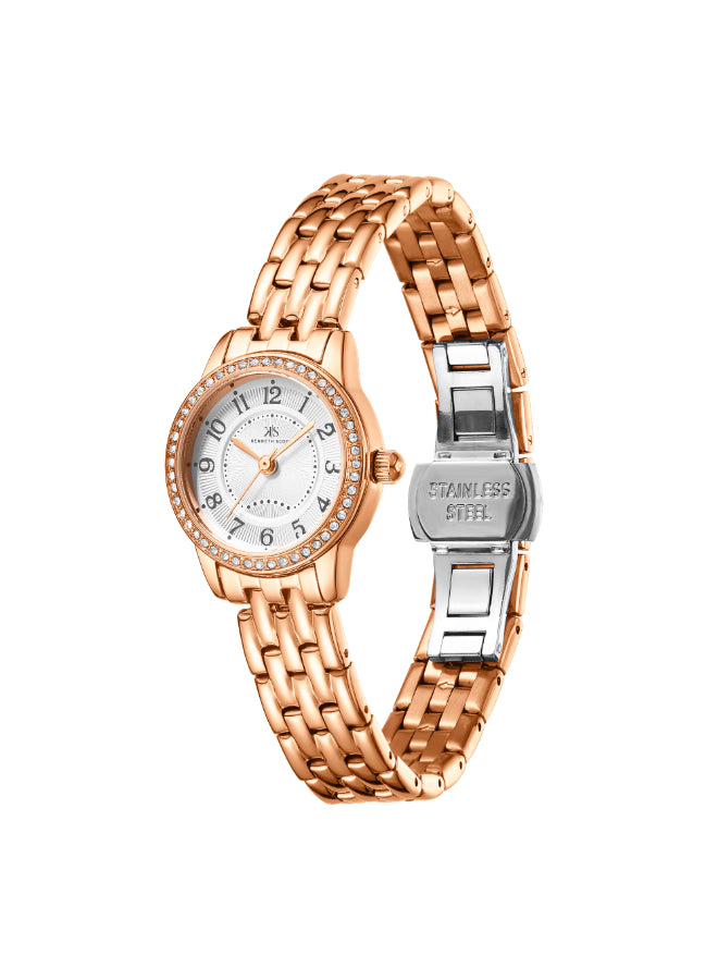Kenneth Scott Women's Analog White Dial Watch - K25511-RBKW