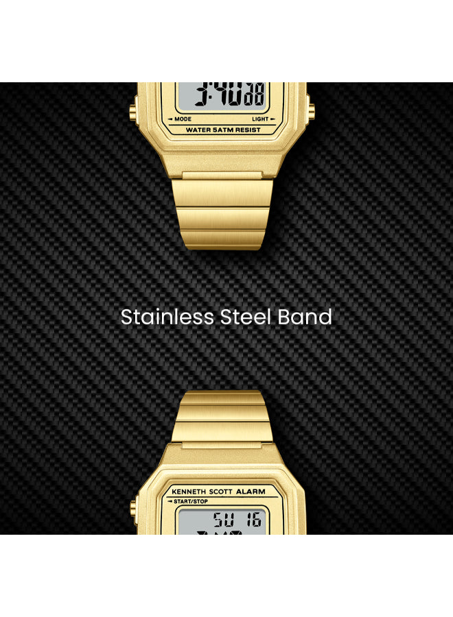 Kenneth Scott Women's Digital Champagne Dial Watch - K25705-GBGC