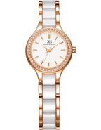 ساعة كينيث سكوت النسائية التناظرية ذات المينا البيضاء - K23509-KCWW