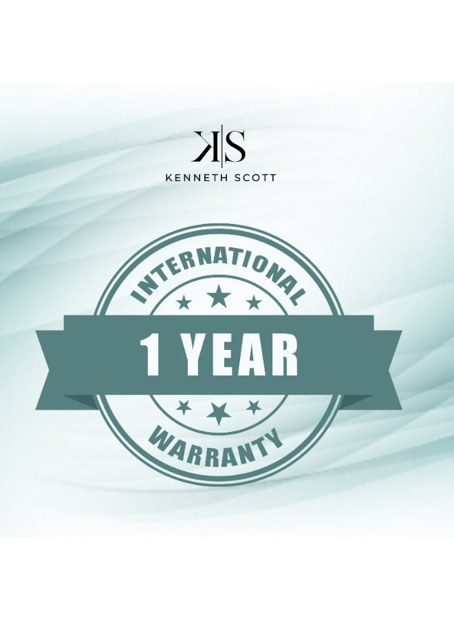 ساعة كينيث سكوت النسائية التناظرية ذات المينا البيضاء - K22522-RBKW