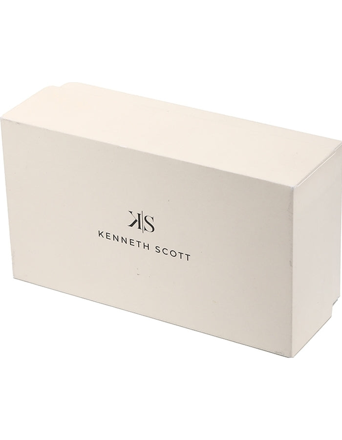 ساعة كينيث سكوت النسائية التناظرية ذات المينا البيضاء - K22531-KCWW