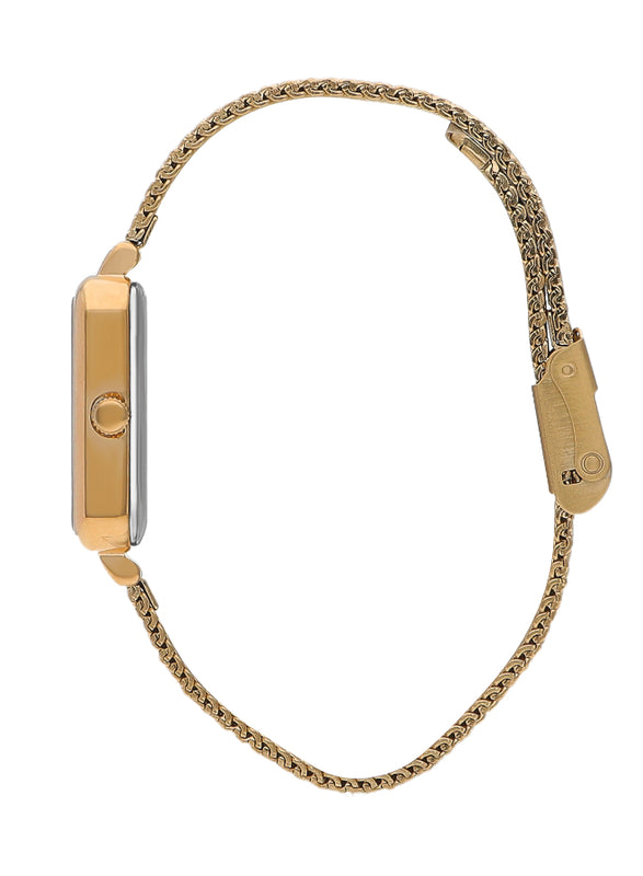 ساعة لي كوبر النسائية التناظرية ذات المينا البيضاء المصنوعة من عرق اللؤلؤ - LC07815.120