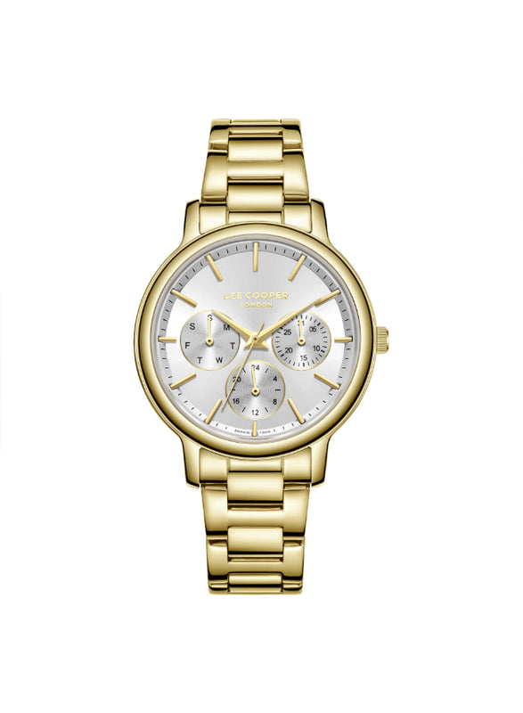 ساعة لي كوبر النسائية متعددة الوظائف ذات المينا الفضية - LC07946.130