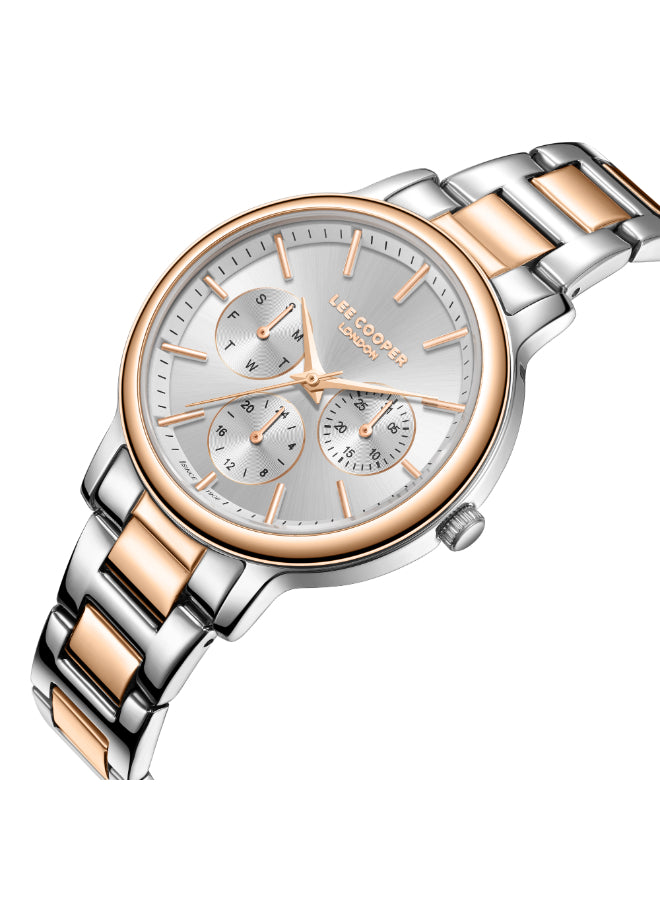 ساعة لي كوبر النسائية متعددة الوظائف ذات المينا الفضية - LC07946.530