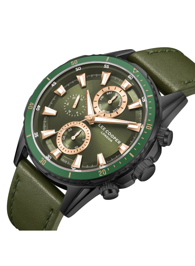 LEE COOPER Men's Multi Function Dark Green Dial Watch - LC08004.077